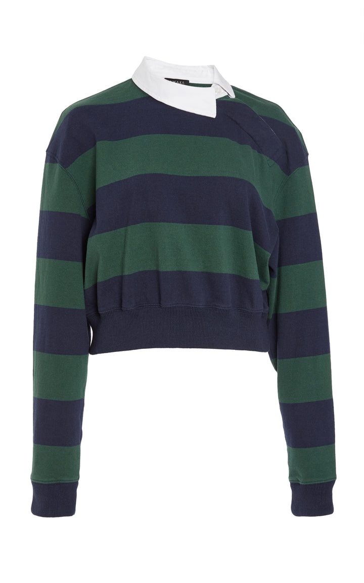 Twisted Collar Rugby Jersey Emerald Green Navy
