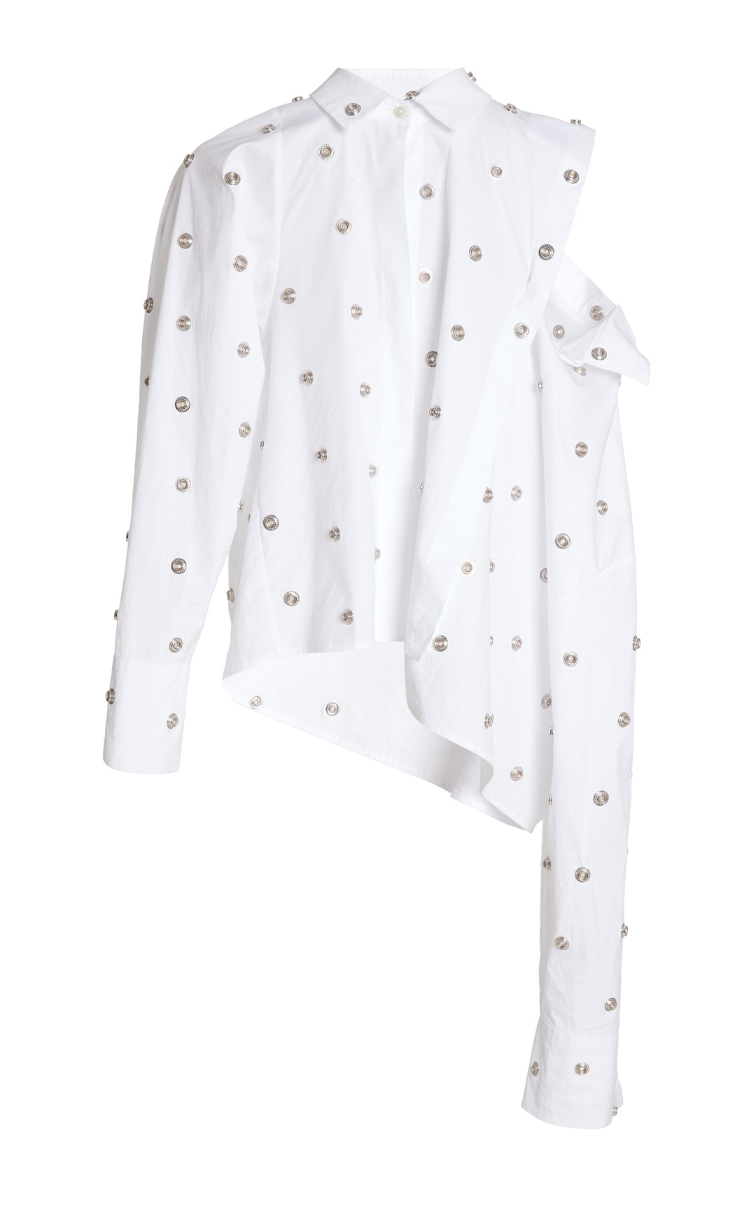 Studded Double Collar Shirt White