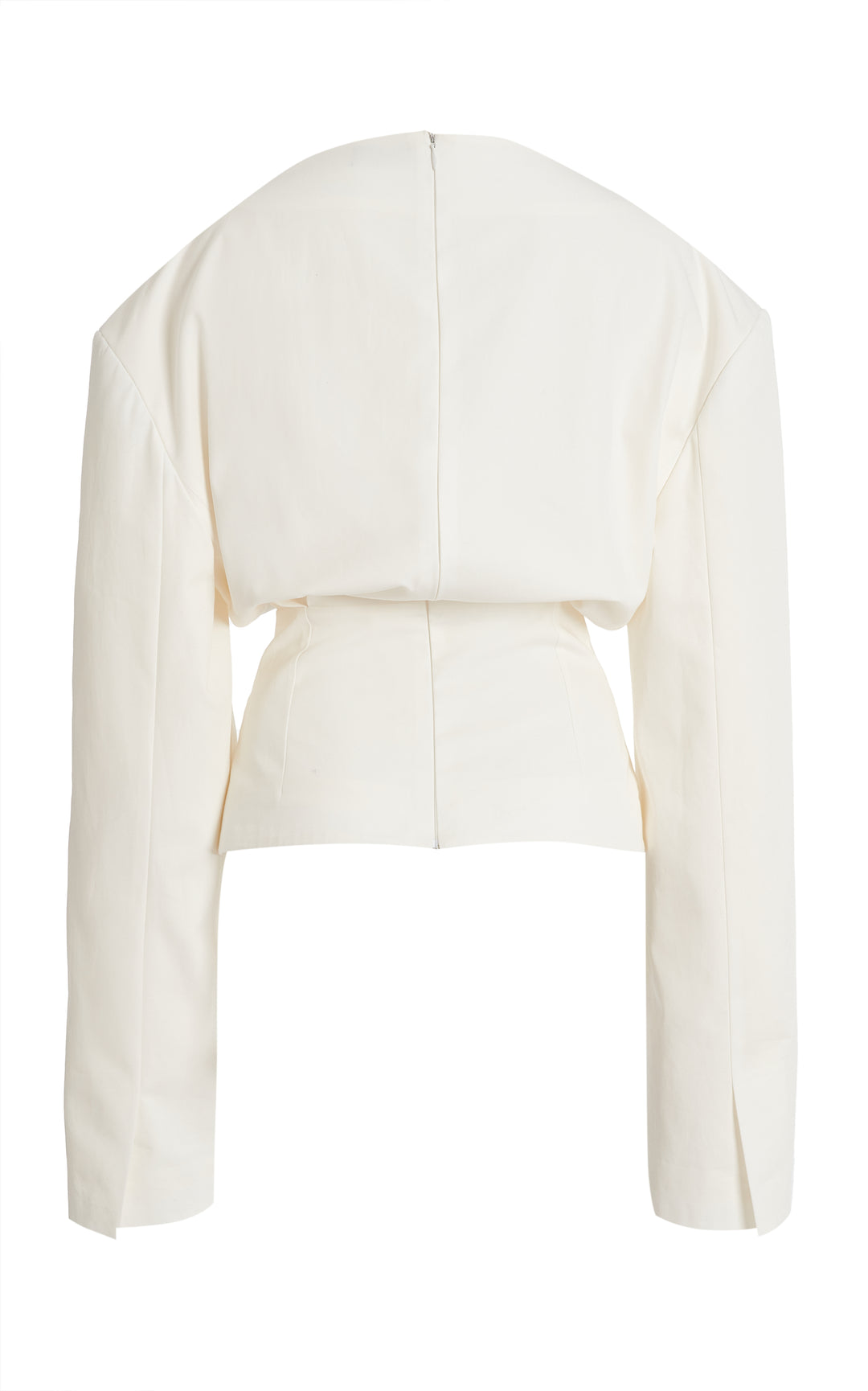 Round Neck Tailored Top White