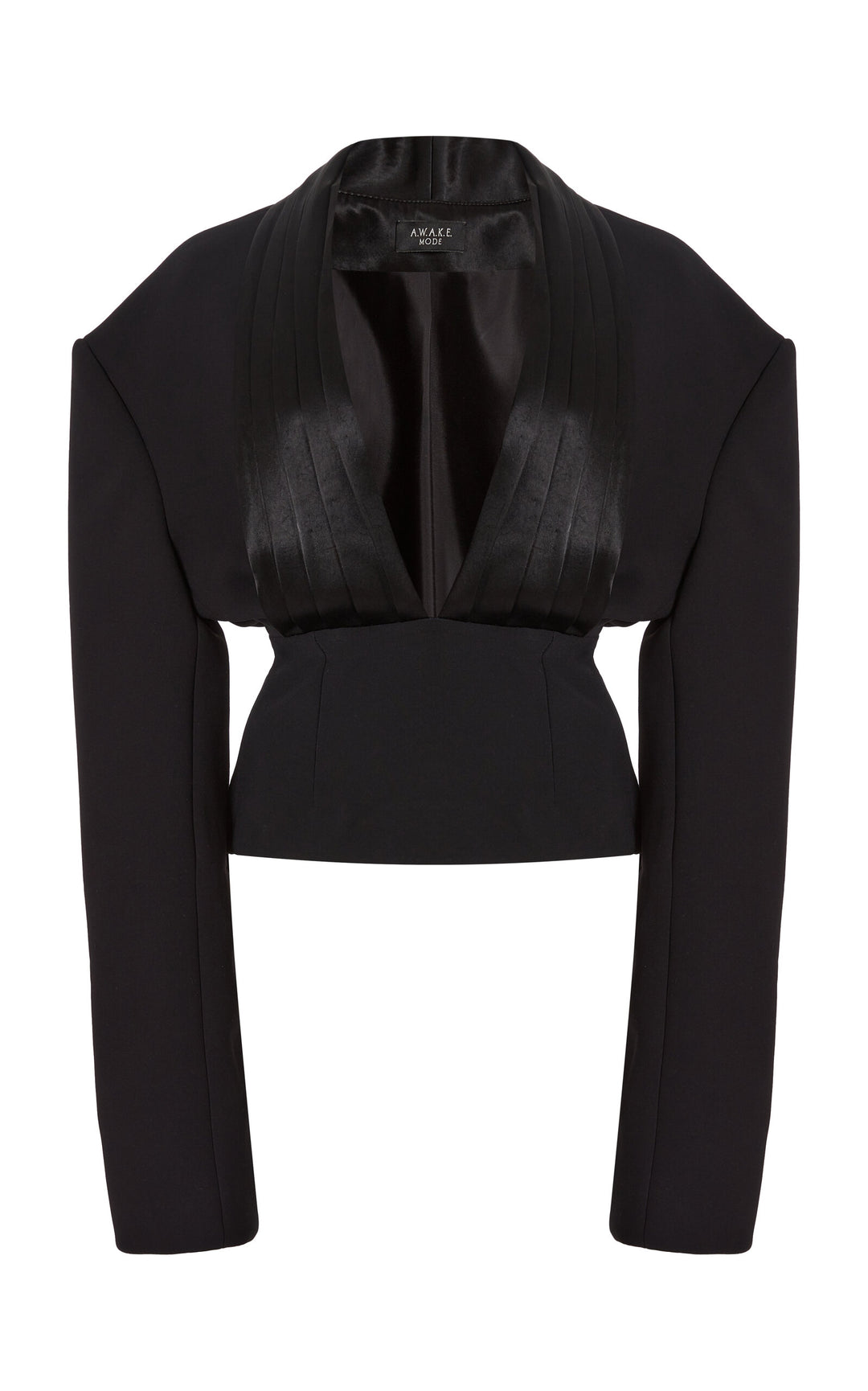 Cummerbund Collar Tuxedo Top Black