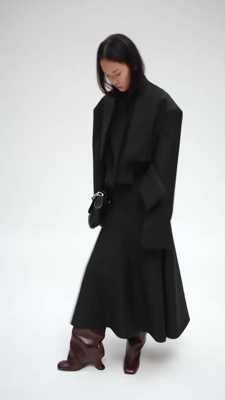 Cropped Jacket With Insert Black