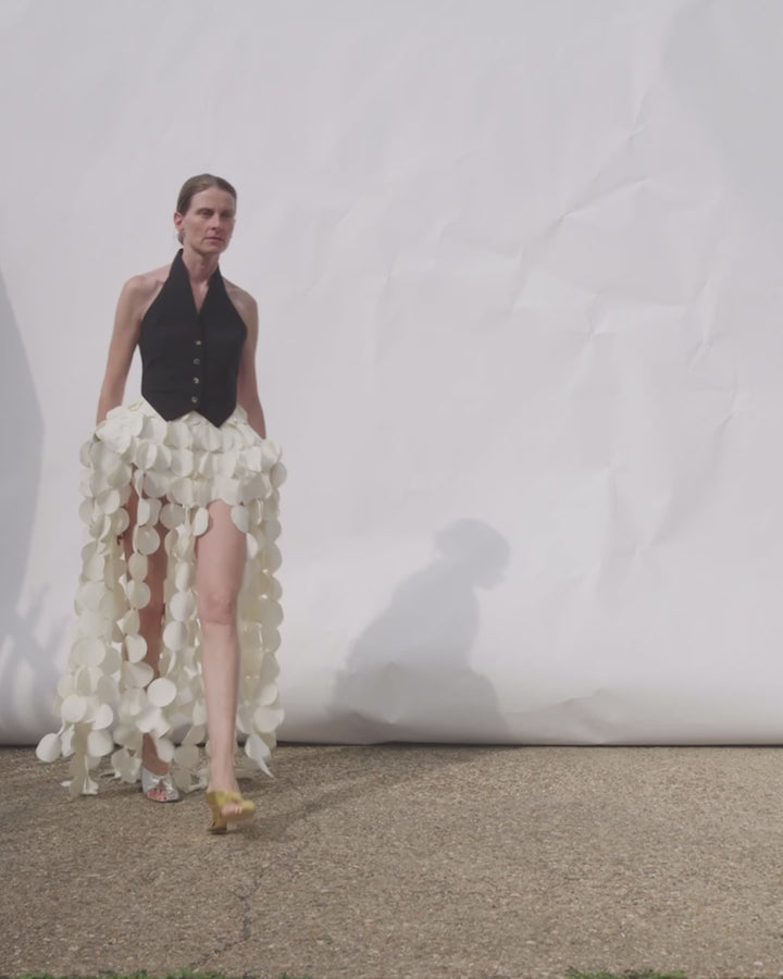 Basque Multicircle Skirt Ivory