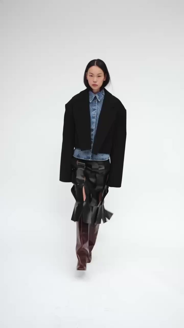 Midi Multi Rectangle Skirt Black