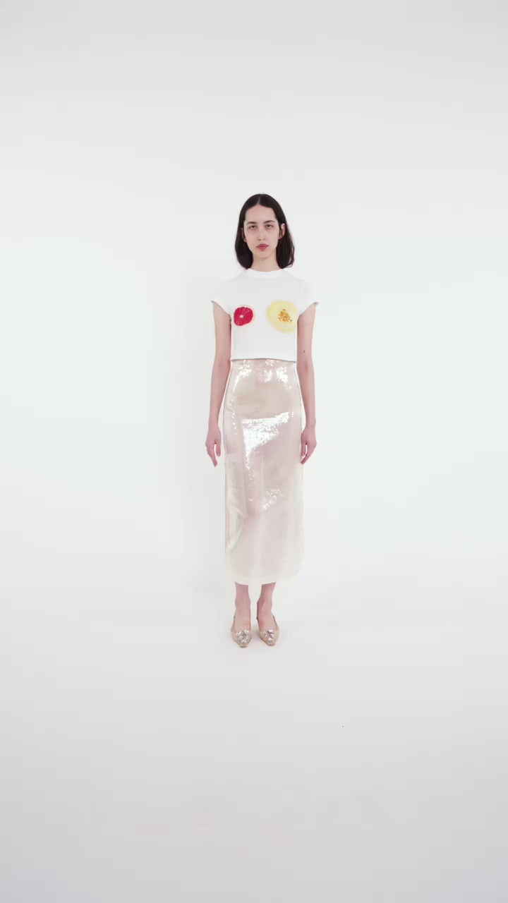 Sequined Skirt Ivory