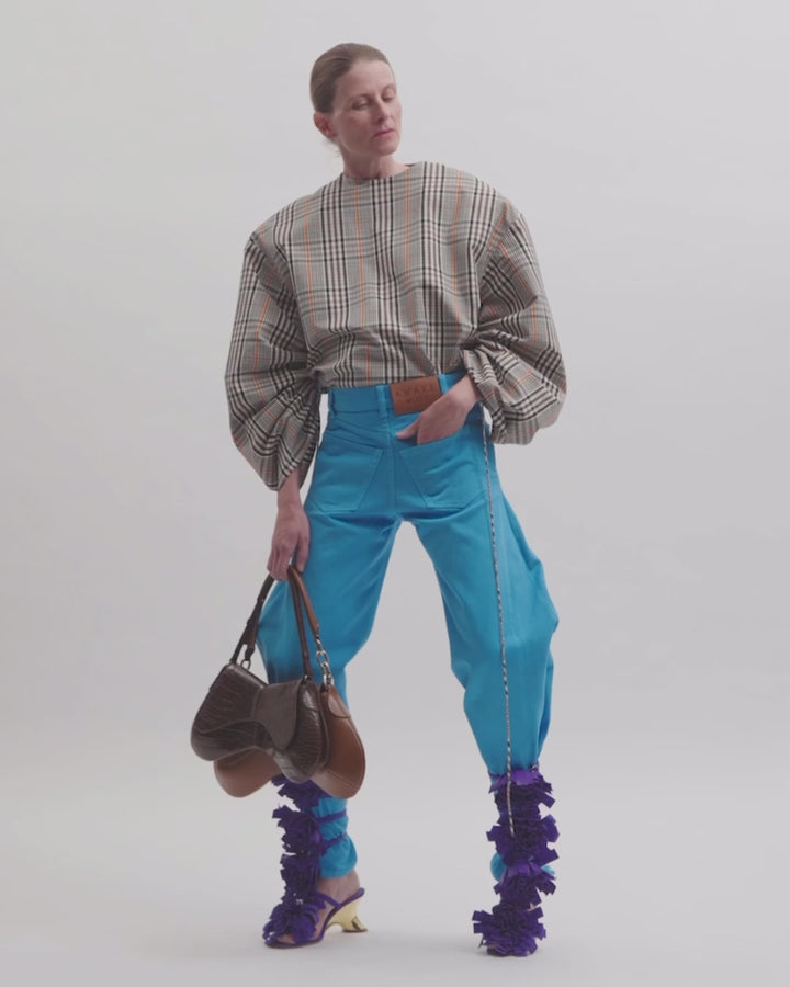 Mirror Jeans With Side Inserts Bright Blue