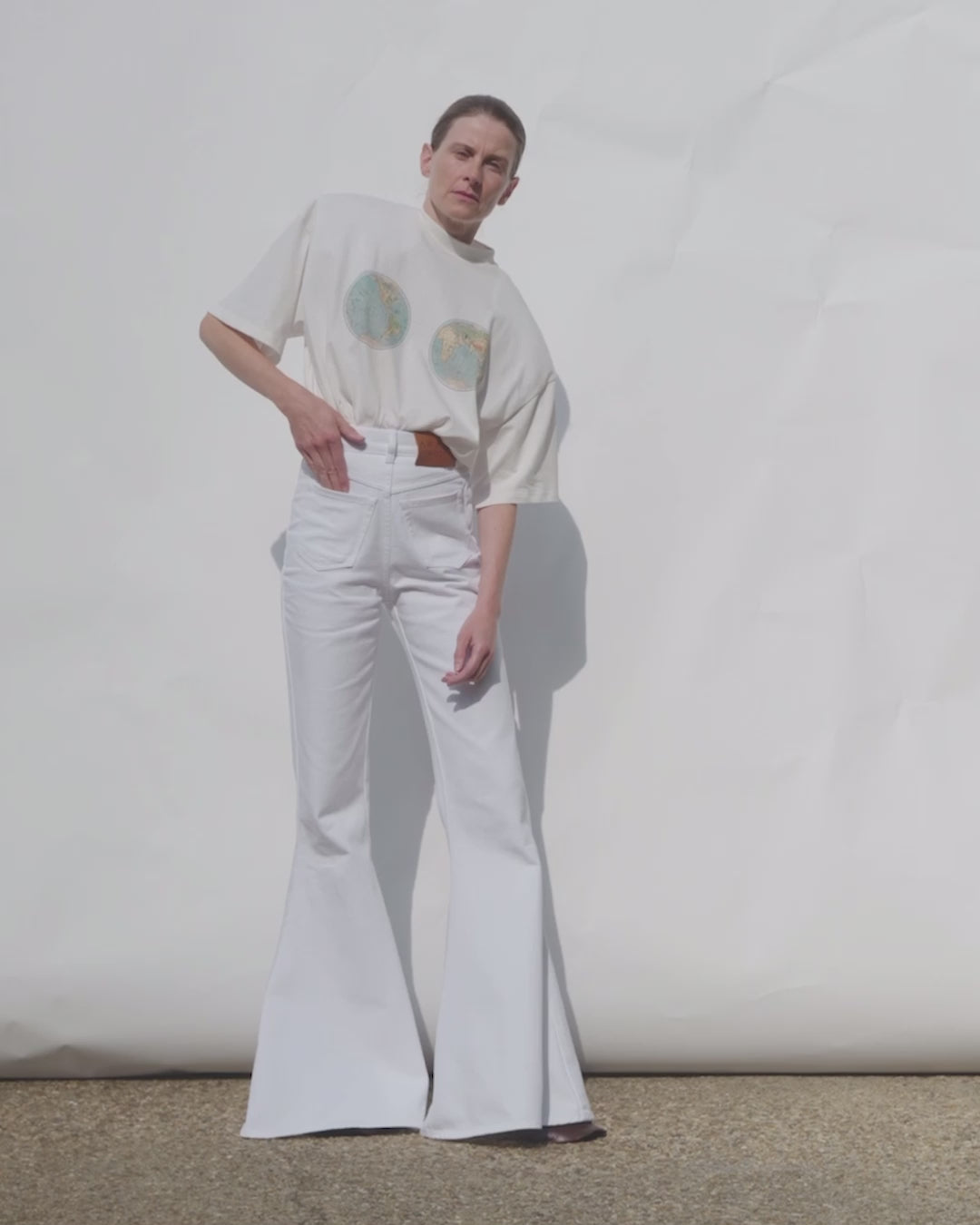 Flared Mirror Jeans White