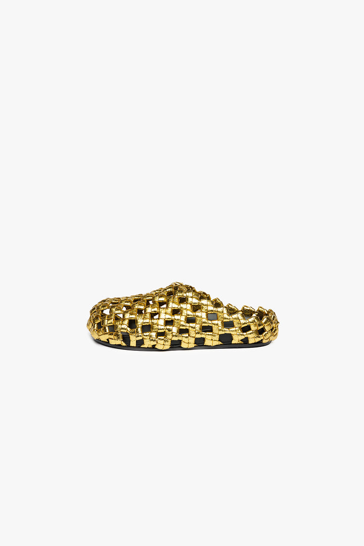 Weaved Clog Silver Gold Silver Gold