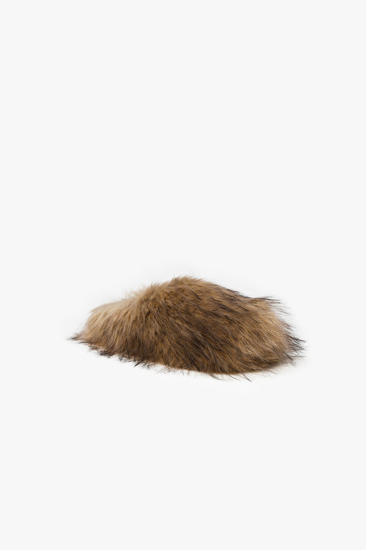 Faux Fur Clog Brown